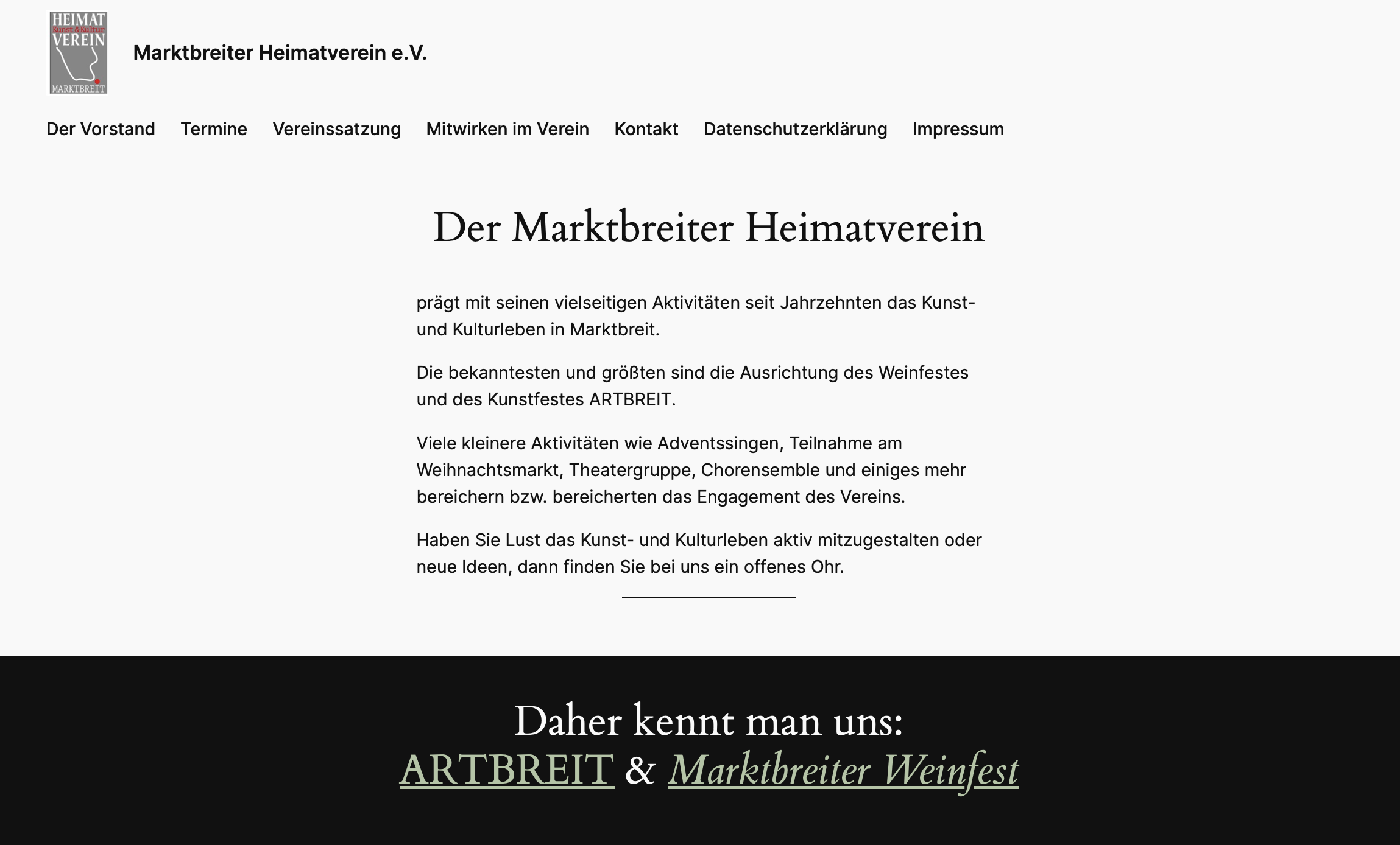 Heimatverein e. V.: Website