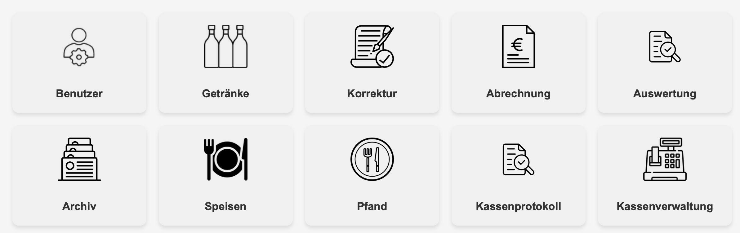 Weinfest-Verwaltung: Startübersicht